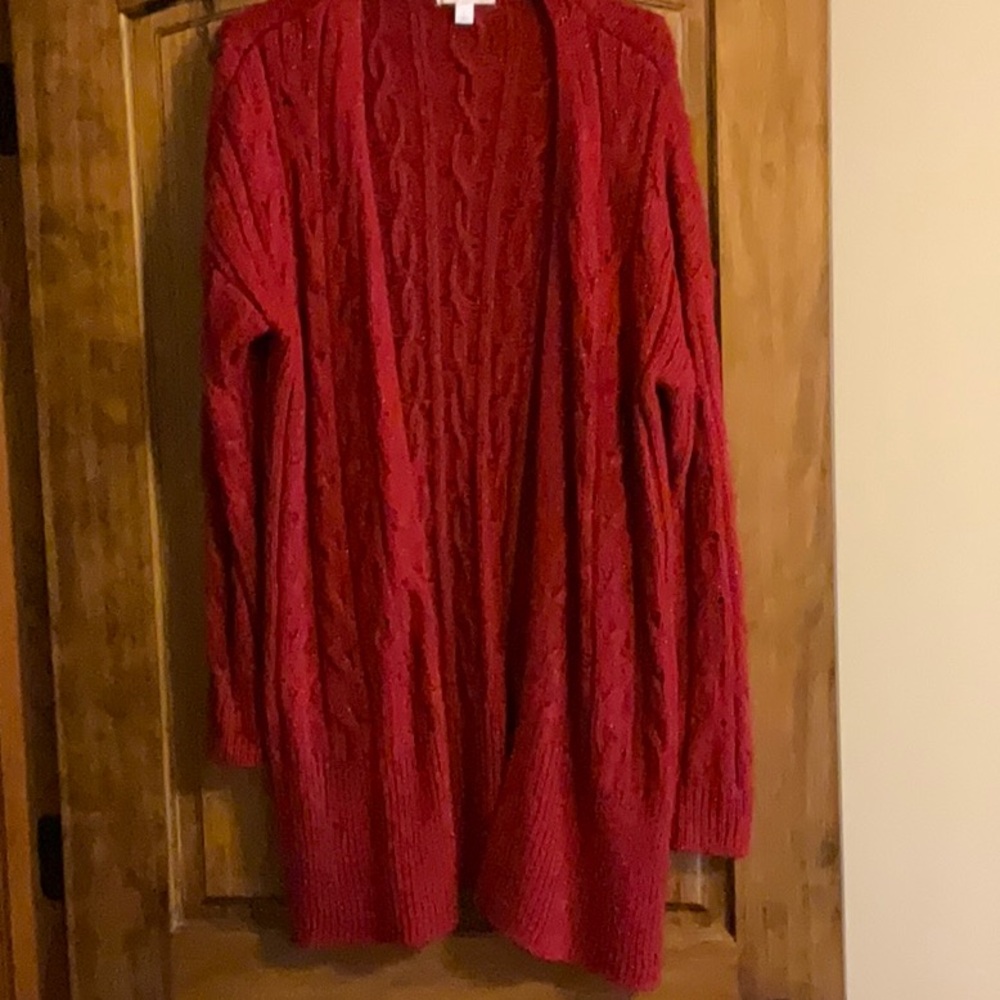 Cozy Red Cable Knit Sweater